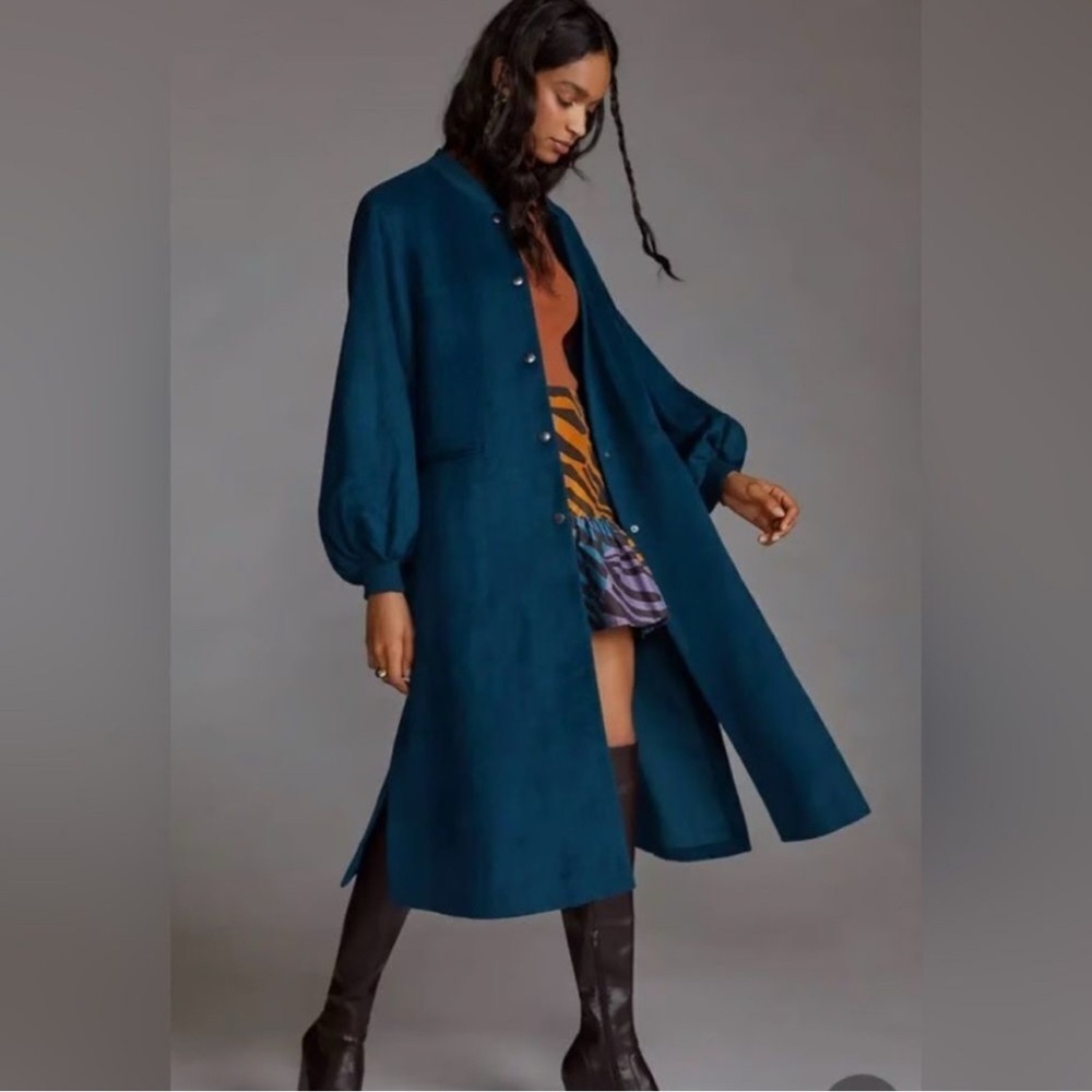 Anthropologie dRA Puff-Sleeved Cardigan Coat 1X
Dark Turquoise